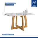 Mesa Arizona 120cm com 4 Cadeiras Arizona Tampo Smart Plus com Vidro Cinamomo/Off White/Boucle Gelo