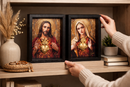 Quadro Os Sagrados Corações de Jesus e Maria – Kit com 2 Peças
