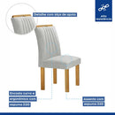 Mesa Arizona 120cm com 4 Cadeiras Arizona Tampo Smart Plus com Vidro Cinamomo/Off White/Boucle Gelo