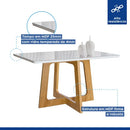 Mesa Arizona 120cm com 4 Cadeiras Arizona Tampo Smart Plus com Vidro Cinamomo/Off White/Boucle Gelo