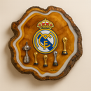 Tábua Rústica Personalizada - Real Madrid + Kit Churrasqueiro