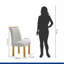 Mesa Arizona 120cm com 4 Cadeiras Arizona Tampo Smart Plus com Vidro Cinamomo/Off White/Boucle Gelo