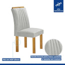 Mesa Arizona 120cm com 4 Cadeiras Arizona Tampo Smart Plus com Vidro Cinamomo/Off White/Boucle Gelo