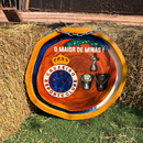 Tábua Rústica Personalizada - Cruzeiro + Kit Churrasco Personalizado