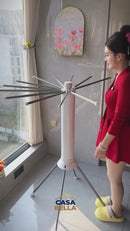 Varal de roupas dobrável com design de polvo, múltiplos braços.